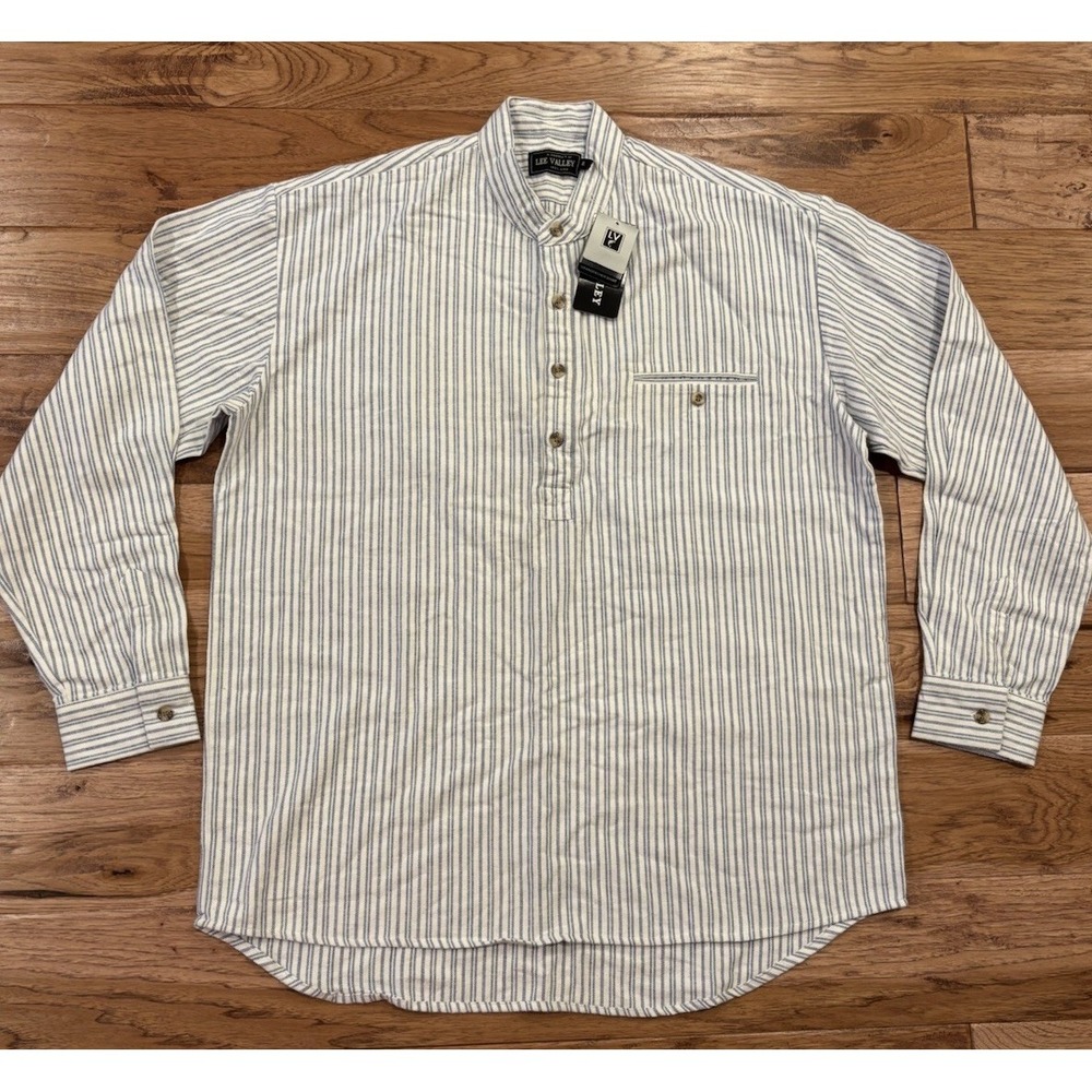 NWT Lee Valley‎ Ireland Men's Flannel Grandfather Shirt Size XL New